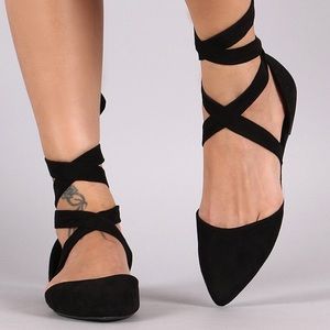 Wild Diva Ballet Wrap Around Flats